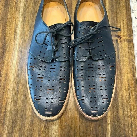 Marc Jacobs Handmade In Italy Leather Wood Perforated Shoe Size 11 - Picture 1 of 8